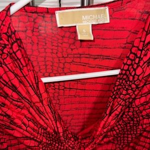 Michael Kors draped top long sleeve snake print